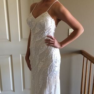 Faviana Glamour White Sequin Floor-length Dress